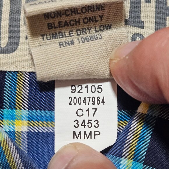 Mens Duluth Trading Co. Blue Plaid Long Sleeve Button-Down Shirt Cotton Blend Cl - Picture 4 of 16